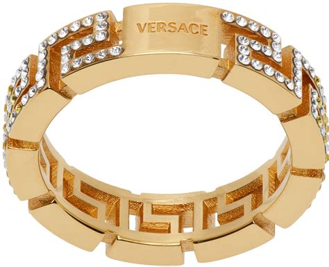 versace crystal single band ring|Versace ring size.